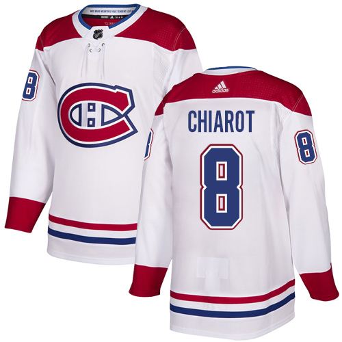 Adidas Montreal Canadiens 8 Ben Chiarot White Road Authentic Stitched Youth NHL Jersey